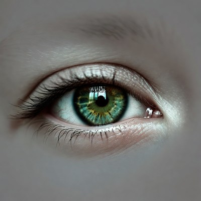 Close-up green human eye