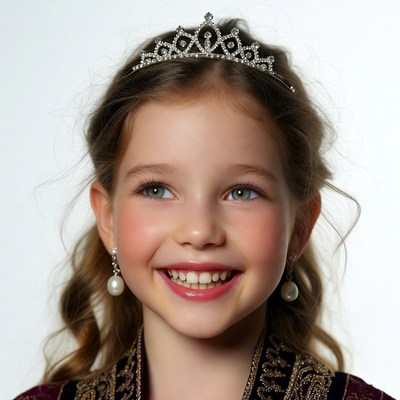 Girl wearing sparkling tiara