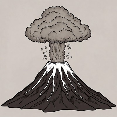 Erupting Volcano Illustration