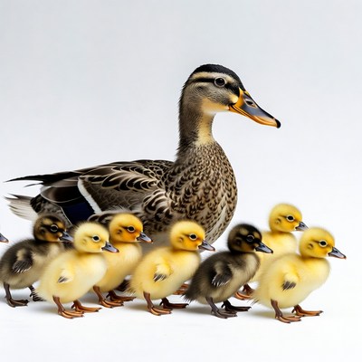 Mother Duck with Ducklings