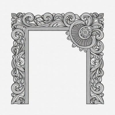 Ornate Floral Frame Illustration