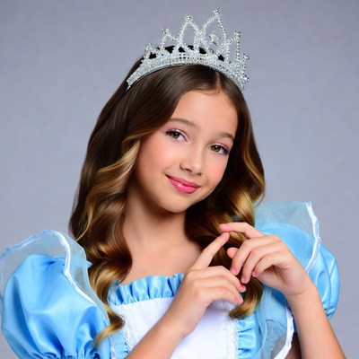 Girl in princess costume with crown