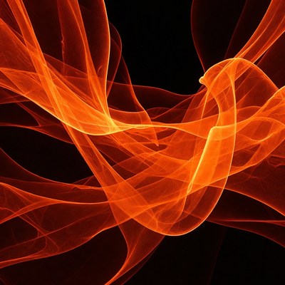 Swirling Orange Flames on Black