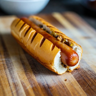 Grilled Hot Dog with Sauerkraut