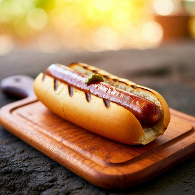 Grilled Hot Dog with Mustard