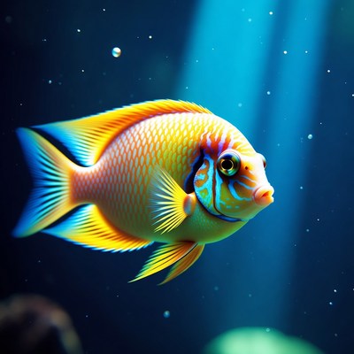Colorful Angelfish Swimming Underwater