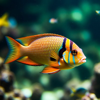 Colorful French Angelfish in Aquarium