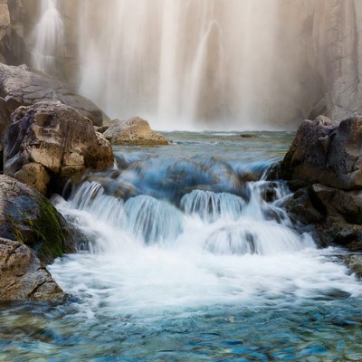 Cascading Waterfall Over Rocks