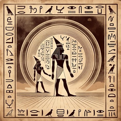 Ancient Egyptian Pharaoh and Attendant