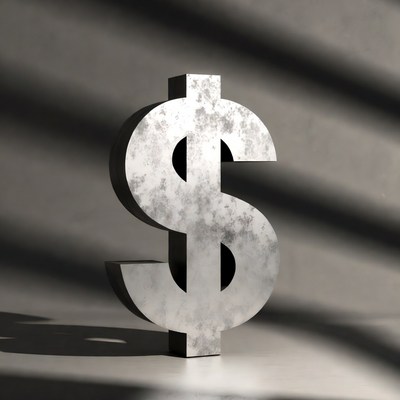 Rusty 3D Dollar Sign Symbol