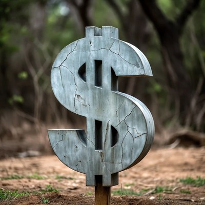 Rusty Dollar Sign in Forest