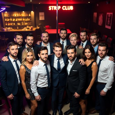 Men and Women at Strip Club