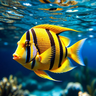 Yellow Tang Fish Underwater
