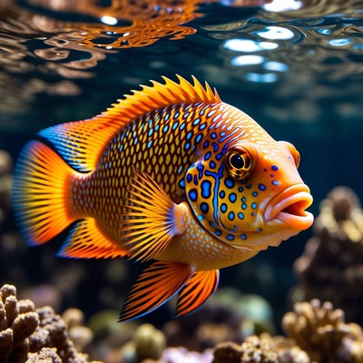 Colorful French Angelfish Underwater