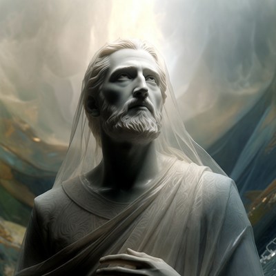 Marble Statue of Jesus Praying