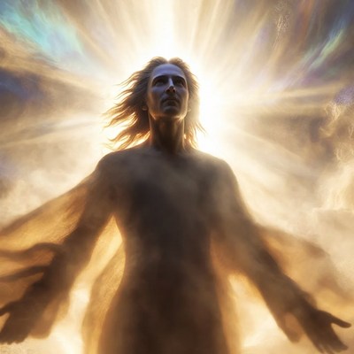 Ethereal Man in Radiant Light