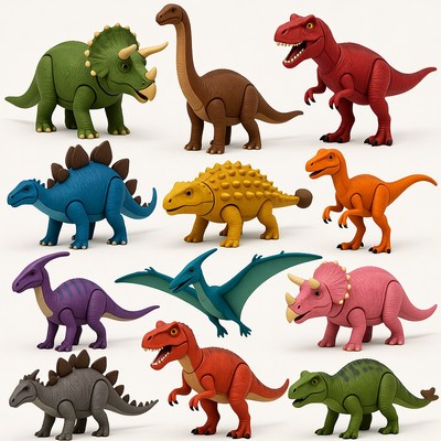 Colorful Dinosaur Toys Collection