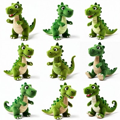 Green plush T-Rex dinosaurs