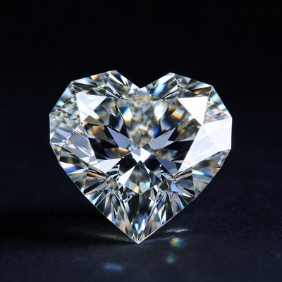 Heart Shaped Diamond on Black