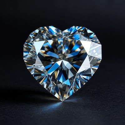 Heart-Shaped Diamond on Black