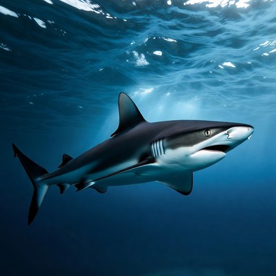Blacktip Shark Swimming Underwater