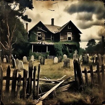 Haunted House by Cemetery