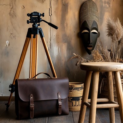 Tripod Camera Bag African Mask