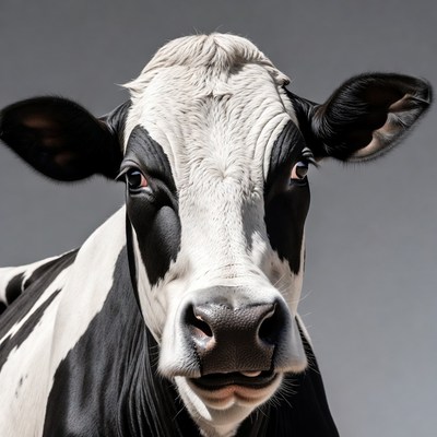 Close-up Holstein Cow Face