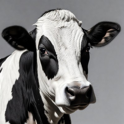 Close-up Holstein Cow Portrait