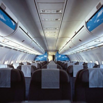Empty Airplane Cabin Interior