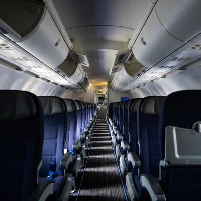 Empty Airplane Cabin Interior