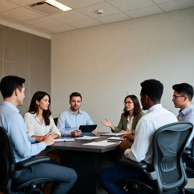 Diverse team in business meeting