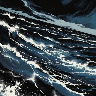 Stormy Ocean Waves Crashing