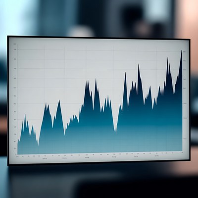 Stock Market Chart on Monitor