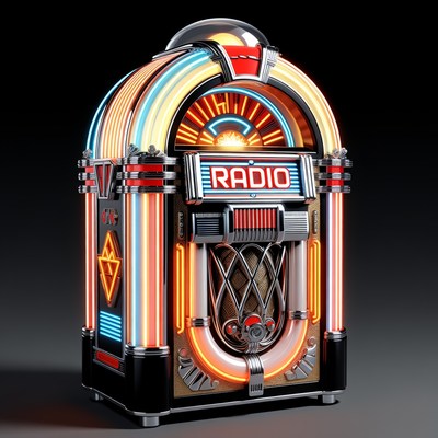 Vintage Neon Jukebox Radio