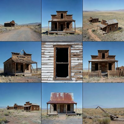 Abandoned Western Ghost Town Buildings