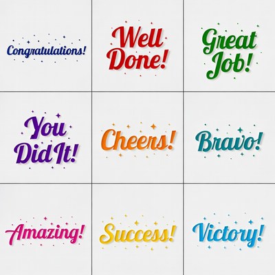 Colorful Achievement Badge Icons Grid