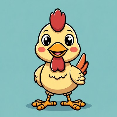 Cute cartoon yellow chick
