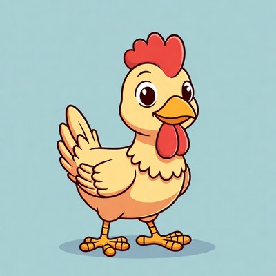 Cute cartoon yellow rooster