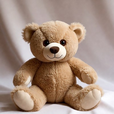 Cute teddy bear on white background
