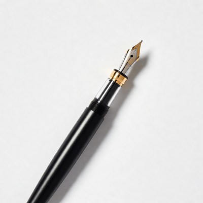 Black fountain pen on white