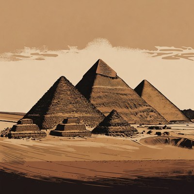Giza Pyramids Illustration
