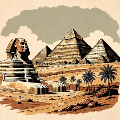 Great Sphinx and Giza Pyramids