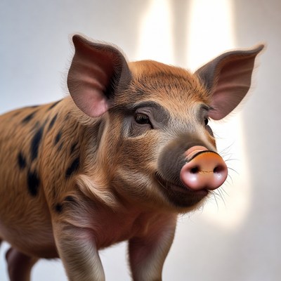 Cute baby pig with spots