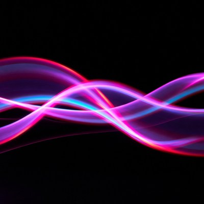 Vibrant Neon Light Waves on Black