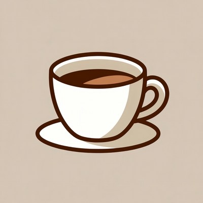 Cup of coffee with saucer