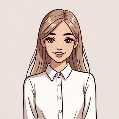 Anime girl with long blonde hair