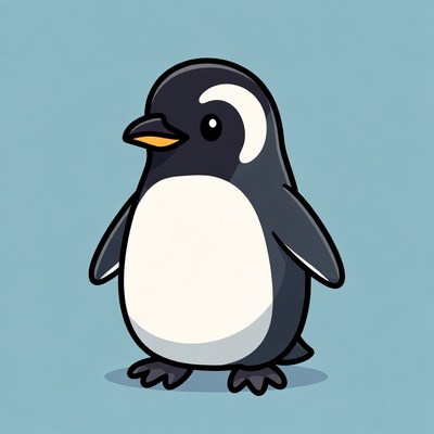 Cute cartoon penguin illustration