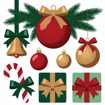 Christmas Clipart Ornaments and Gifts