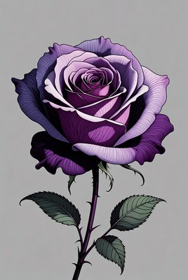 Purple Rose Illustration